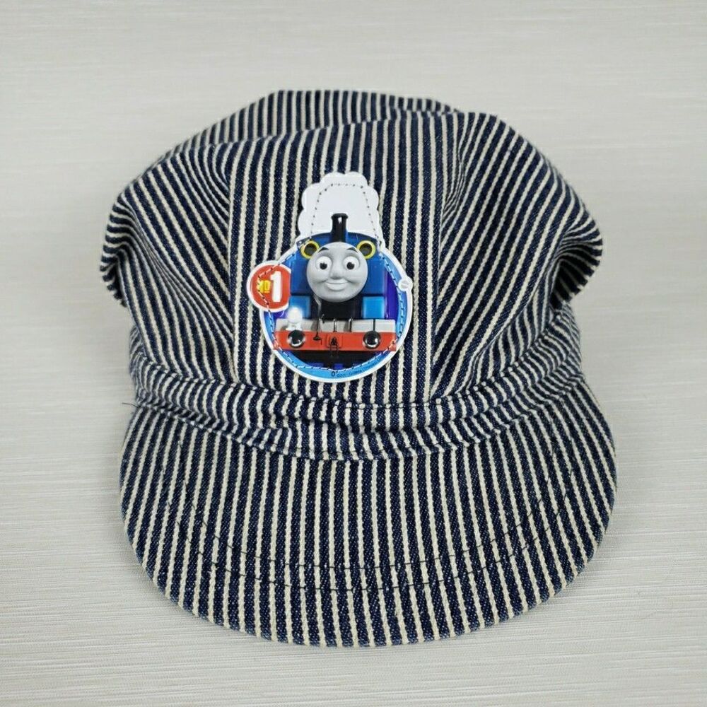Children Size Train Conductors Hat Cap Thomas the Train Striped Locomotive
